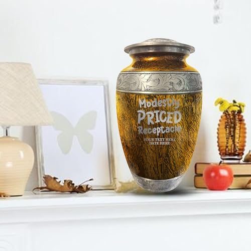 Personalized Large Adult Cremation Urn - Custom Name TV Movie Theme 200 Cubic Inch Gold