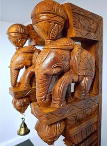 Wooden Elephant Wall Bracket Decor Pair