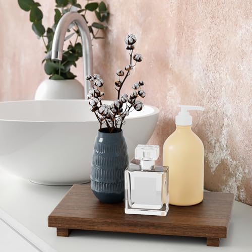 Walnut Wooden Pedestal Stand for Soap and Decor