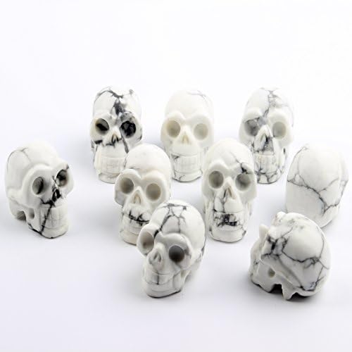 20 Inch Natural Carved Skull Healing Stone Statue Collectible Figurine