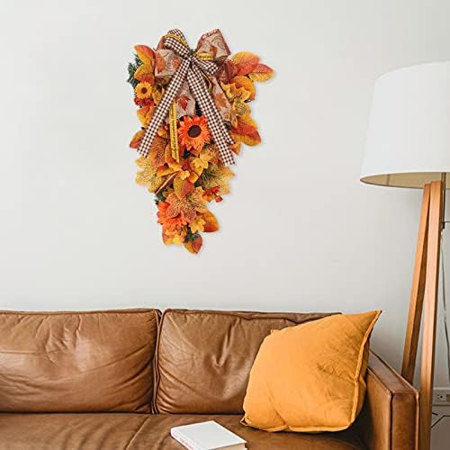 Fall Maple Swag Wreath for Front Door