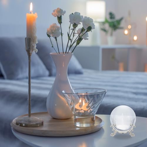 Uxcell 2pcs Rose Gold Crystal Ball Display Stand