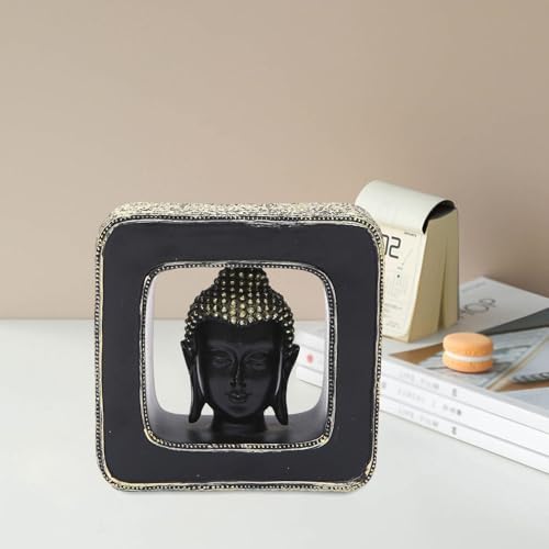 Fenteer Buddha Head Statue Resin Decor Figurine