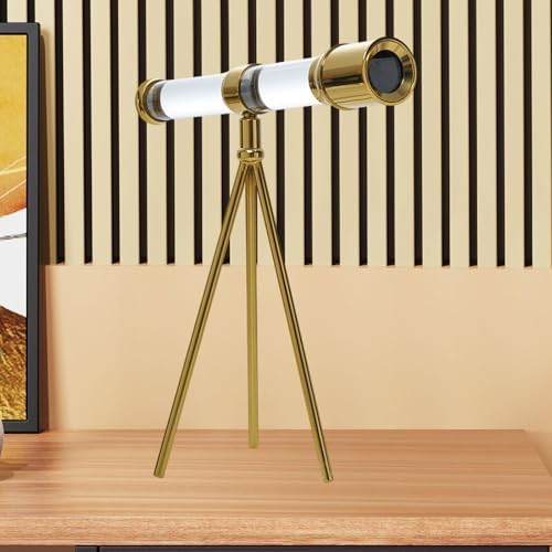 Qianly Glass Telescope Statue Decor for Living Room