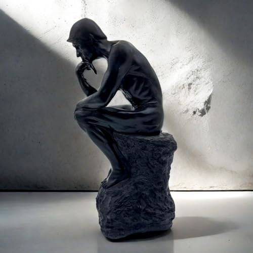 Resin Thinker Statue Sculpture for Home Office Decor