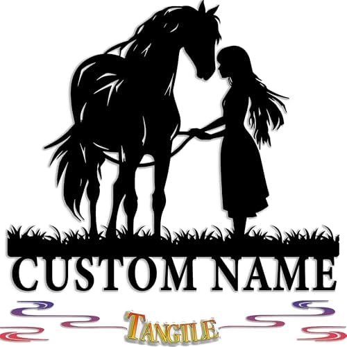 Gotstorms Customizable Horse and Silhouette Metal Wall Art 8-24 Inch LED Light Option