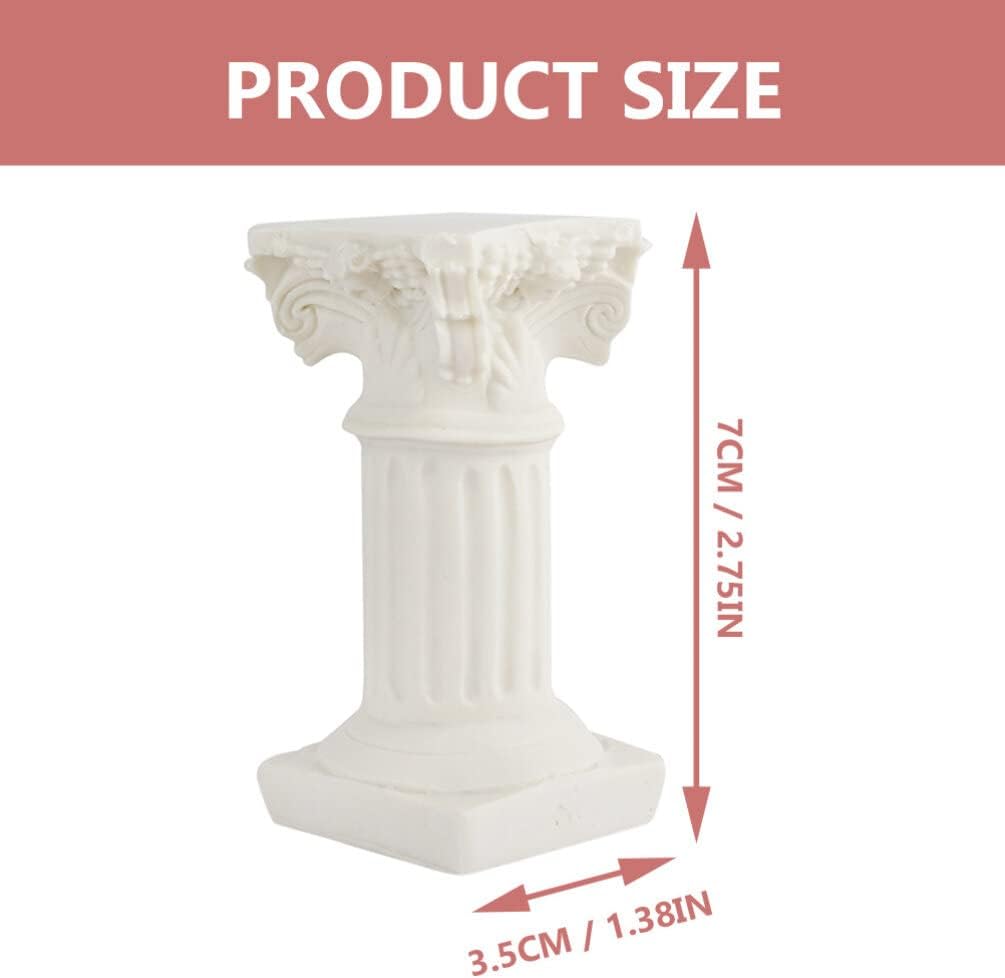 Roman Pillars Mini White Resin Figurine Set for Home Decor
