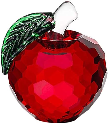 Crystal Apple Figurine Red Home Decor Sculpture