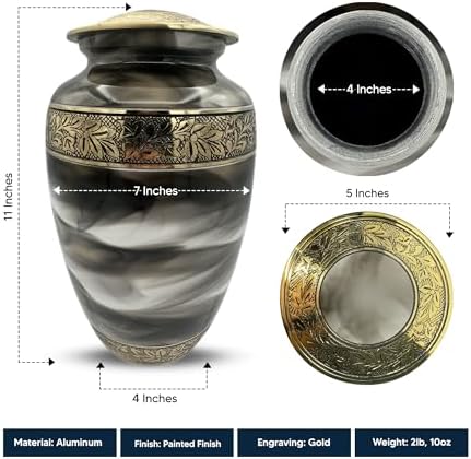 Custom Cremation Urn for Gamers Gold Engraved Design Suzesta Series