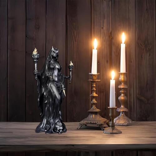 Hekate Statue Cold Cast Resin Witch Goddess Light Bringer