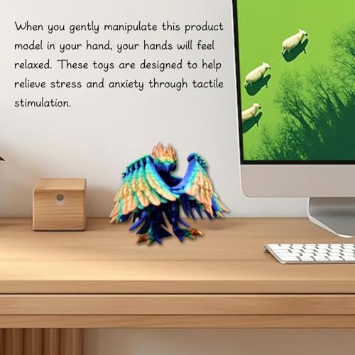 Realistic 3D Printed Phoenix Statue - 611 Inch Plastic Desktop Decoration