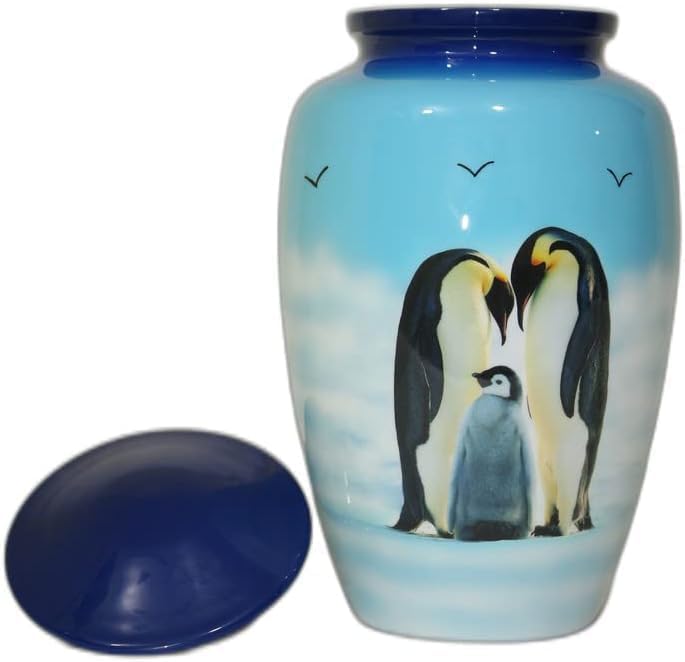 S H Metals Cremation Urns for Human Ashes - Penguins Decorative Urns