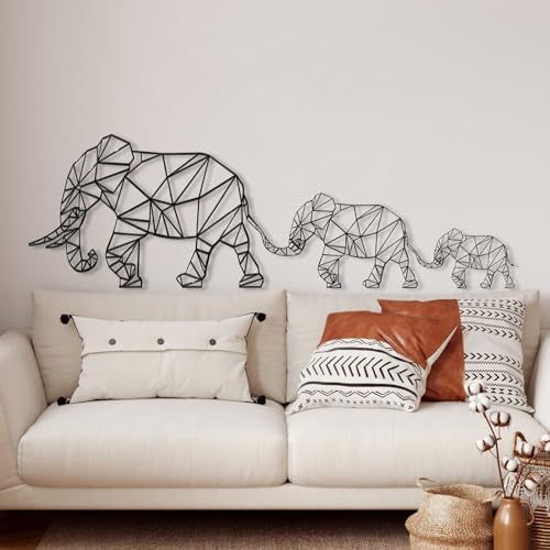 Cadeali Elephant Metal Wall Art - 30 W x 10 H