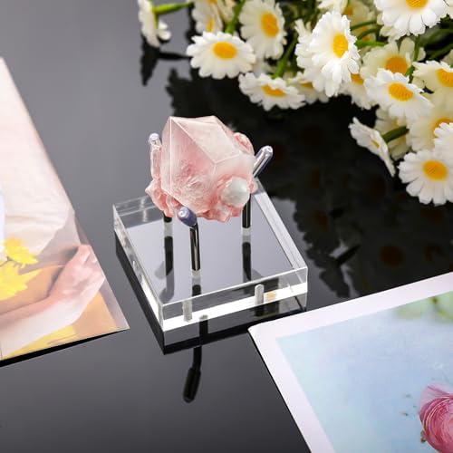 Weysat 4 Pack Acrylic Display Stands with 3 Peg Easel Base