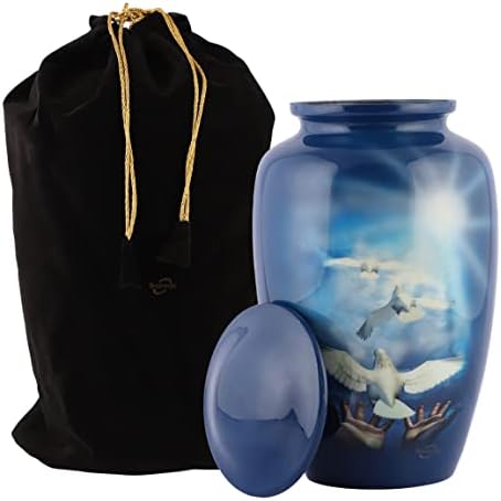 Blue Hummingbird Decorative Urn for Human Ashes Large