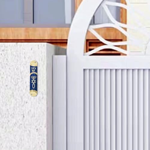 MrMrKura Blue Mezuzah with Scroll Door Decor