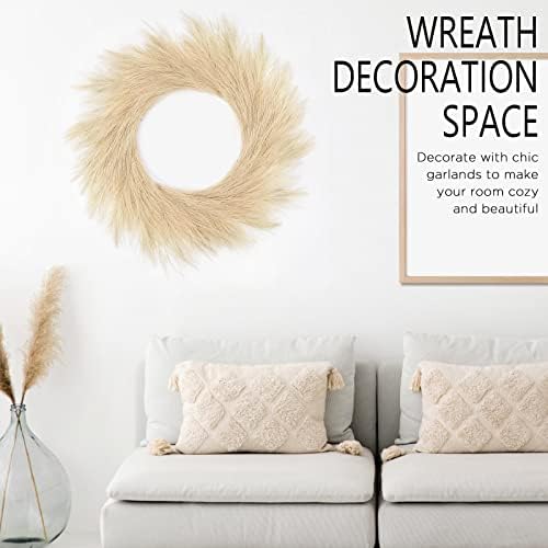 Hananona Artificial Pampas Grass Wreath 26 Beige