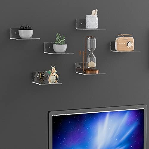 6 Inches Acrylic Floating Shelves 2 Pack