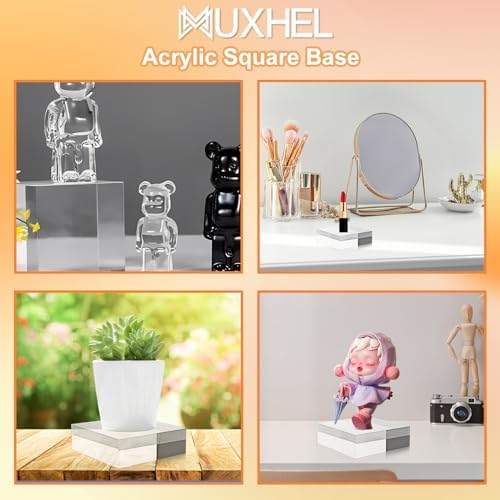 6 Pcs Clear Acrylic Display Blocks 3x3x1 Inch