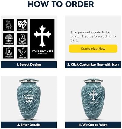 Custom Large Cremation Urn for Movie Fans - Blue