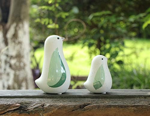 Unique Sitting Birds Figurines Set of 2