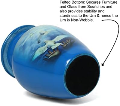 Serenity Dove Painted Mini Cremation Urn - Solid Aluminum