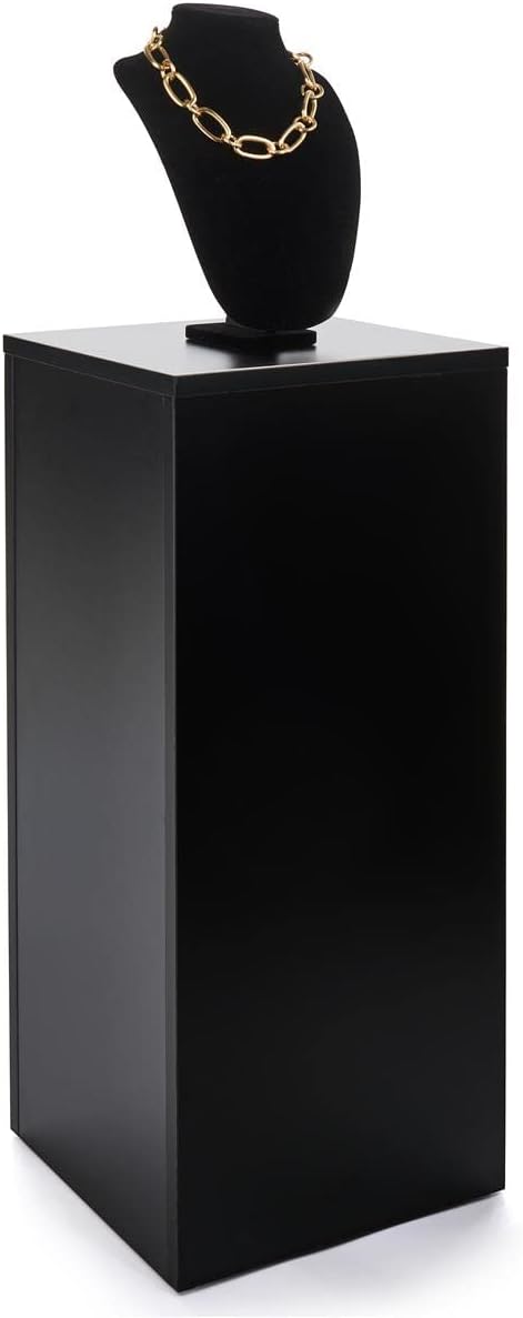 30 Inch Tall Floor Standing Pedestal Stand with 125 Inch Square Top Black