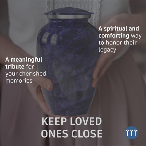 Modern Memorials Cremation Urn Purple Marble Finish