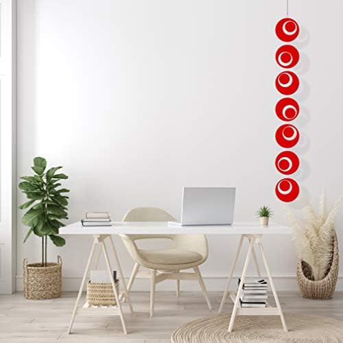 Red Groovy Hanging Art Mobile 6x45 Mid Century Modern Decor