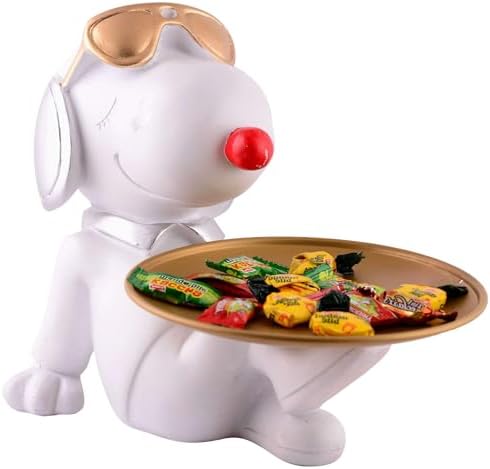 White Resin Dog Statue Home Decor Showpiece 8 Inches