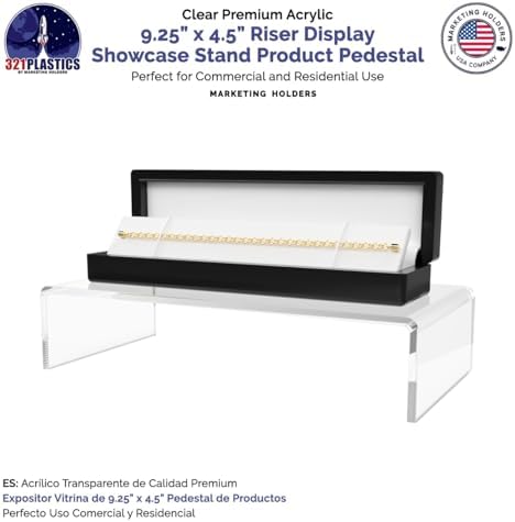 Marketing Holders 4 Pack Acrylic Riser Display Stand Rectangular Clear Showcase for Collectibles