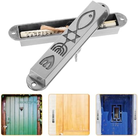 Ciieeo Pewter Mezuzah Case with Scroll for Door