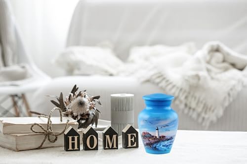 Lighthouse Keepsake Urn for Ashes - Mini Cremation Urn with Premium Case and Bag