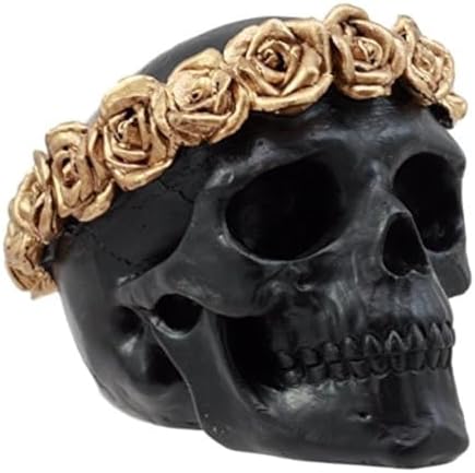 Ebros Gift Day of The Dead Copper Rose Black Skull Figurine 425 Inch