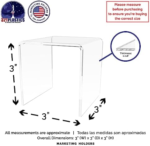 Clear Acrylic Riser Display Table 3 Inch Square for Merchandise