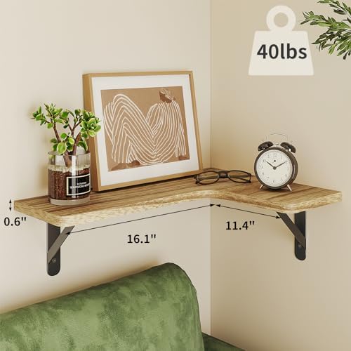Fixwal Floating Corner Shelves Set of 5 Carbonized Black