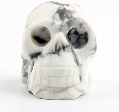 20 Inch Natural Carved Skull Healing Stone Statue Collectible Figurine