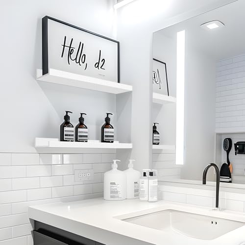 LaVie Home Floating Shelves Set of 4 White 156 Inch Wall Storage