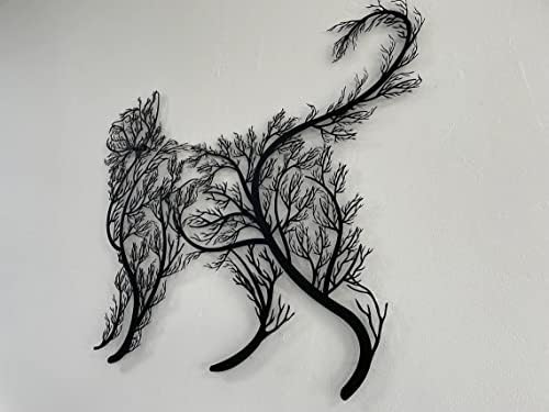 DEKADRON Tree Cat Wall Art Sculpture 39x34cm