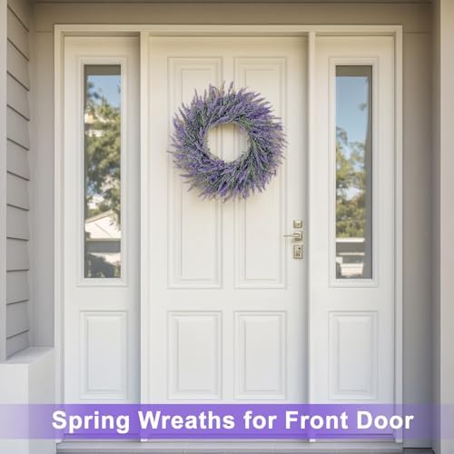26 Inch Lavender Wreath for Front Door Home Decor