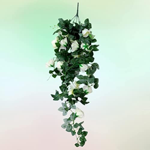 Lindagary White Artificial Rose Swag Garland for Front Door and Home Dcor