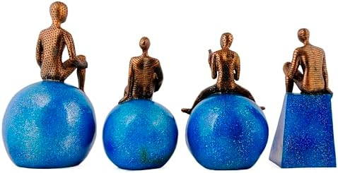 Heritage Handicraft Resin Man Sitting Ball Figurine Set of 4