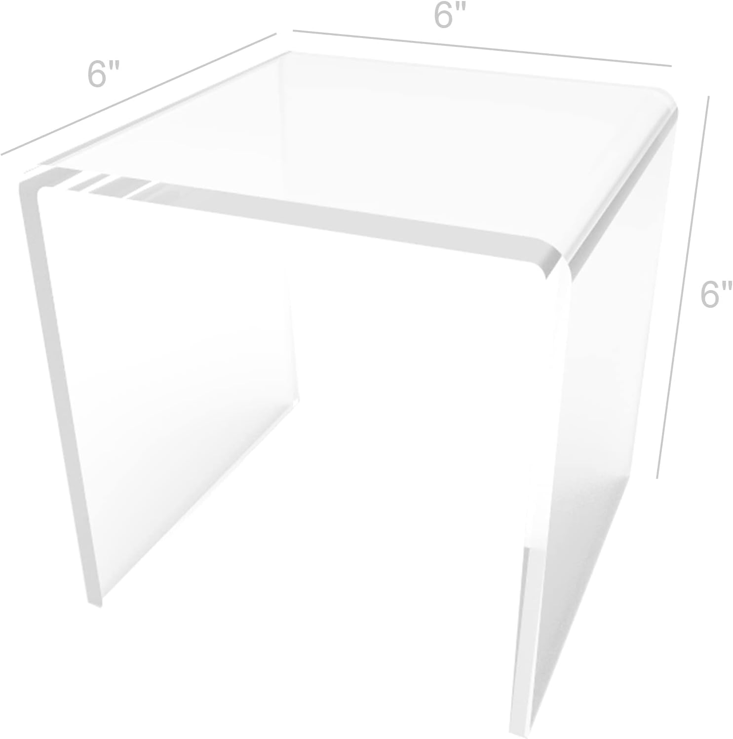 FixtureDisplays One Riser Combo 6 Inch Cube 3 Sided Clear Acrylic Display Pedestal