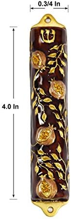 Bless This House Mezuzah Case Pomegranate Tree 4 Inch