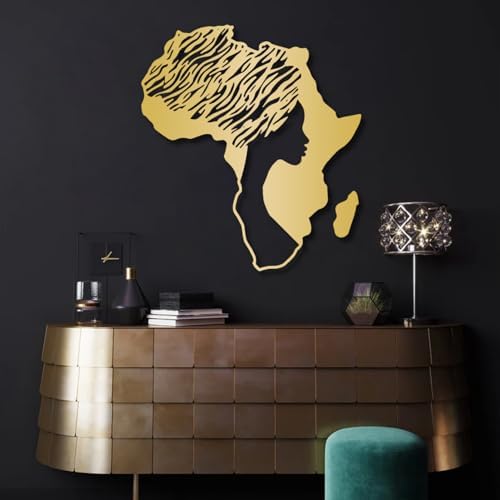 Yemwot African Woman Gold Metal Wall Art 29x33