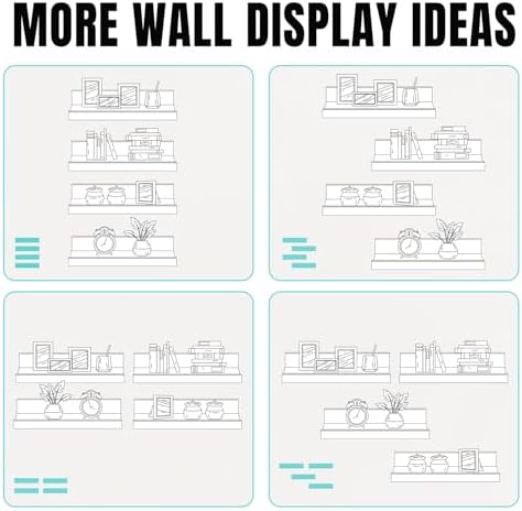 LaVie Home Floating Shelves Set of 4 White 156 Inch Wall Storage