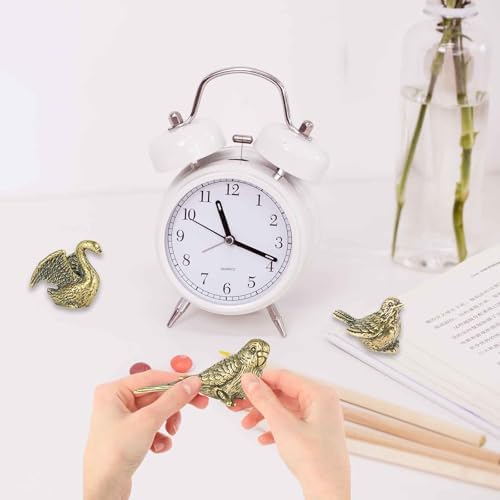 SnowOwl 3PCS Vintage Brass Gold Bird Swan Decorations Statues