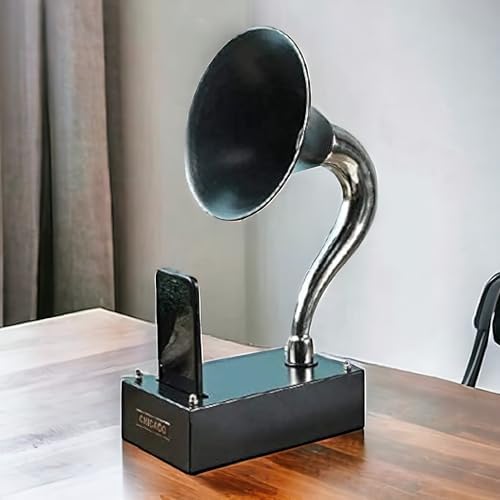 Antique Decor Vintage Gramophone Speaker iPhone Compatible Non Electric Acoustic