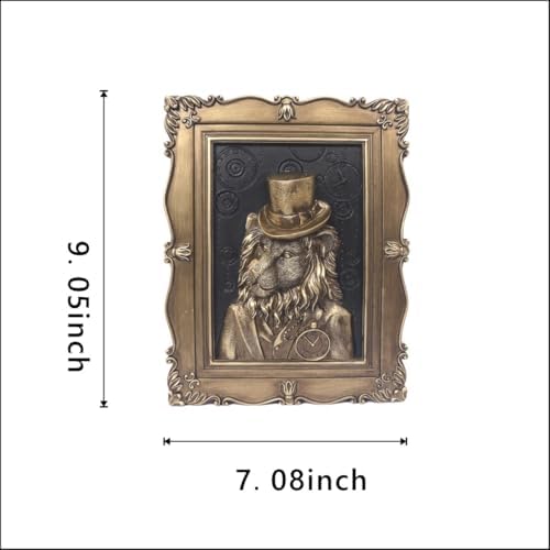 Esvinte Vintage Wall Sculpture Gentleman Lion Decor