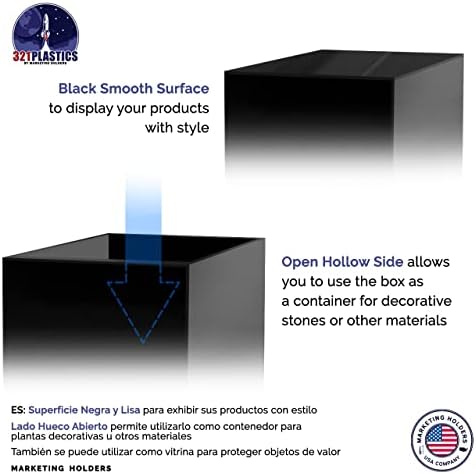 12 x 12 x 24 Acrylic Cube Display Stand Black